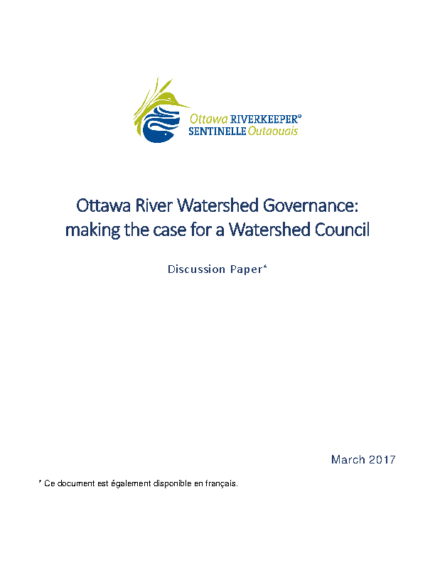 Ottawa River Watershed Governance